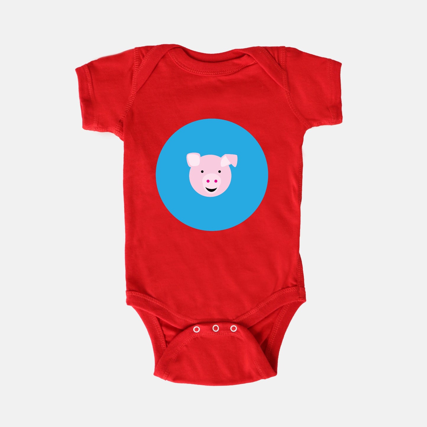 Fantastic Farm Pig Short-Sleeve Baby Bodysuit