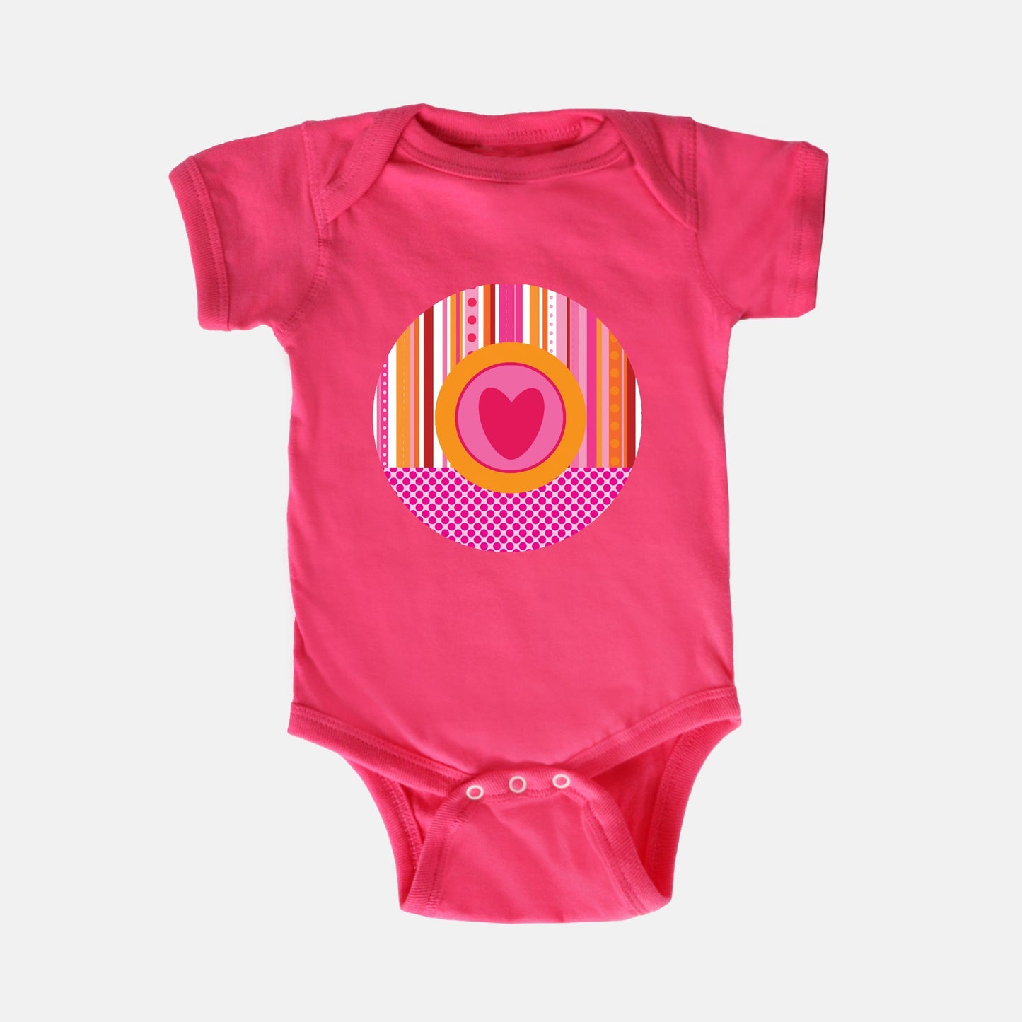 Powerful Pink Paint Short-Sleeve Baby Bodysuit