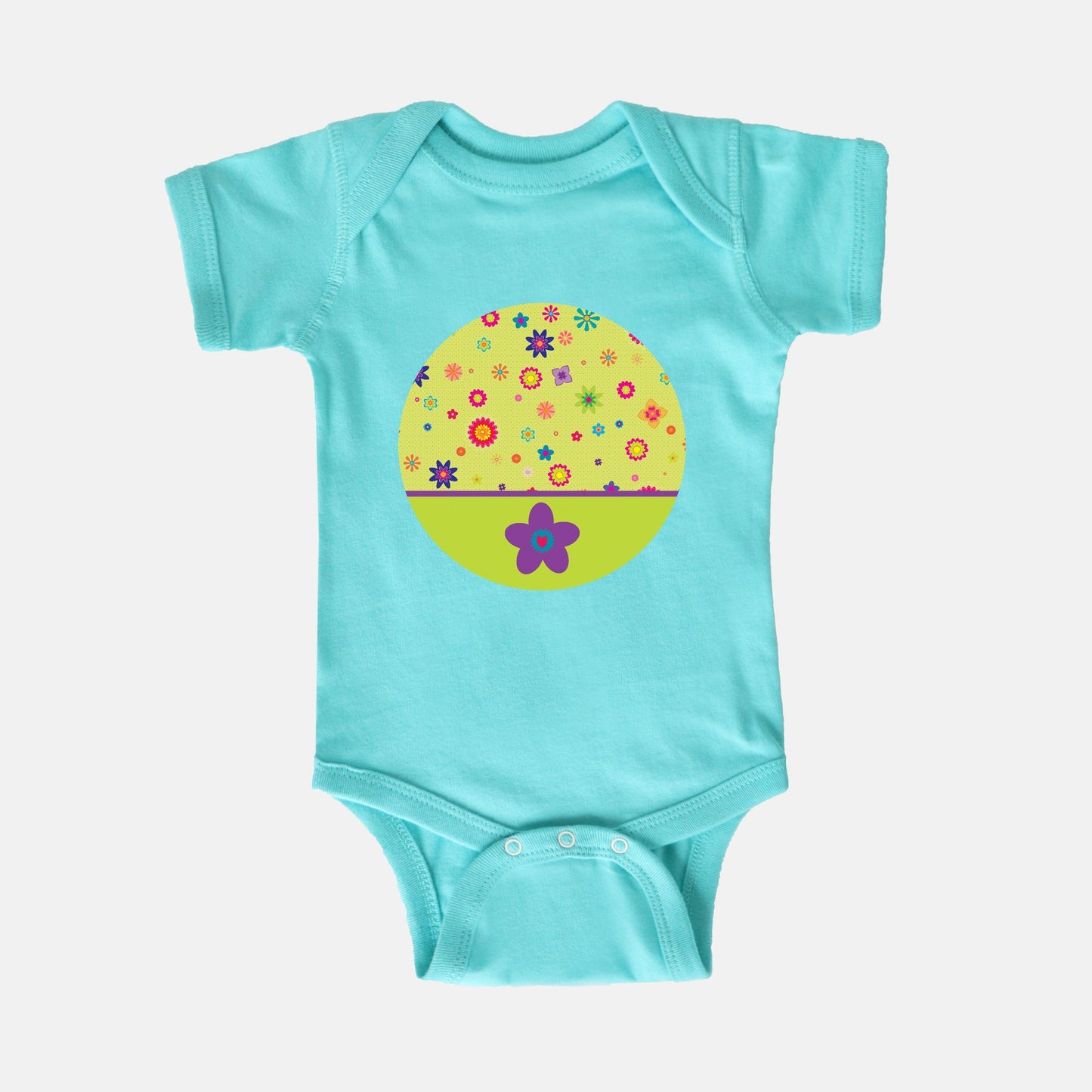 Floating Flowers Short-Sleeve Baby Bodysuit