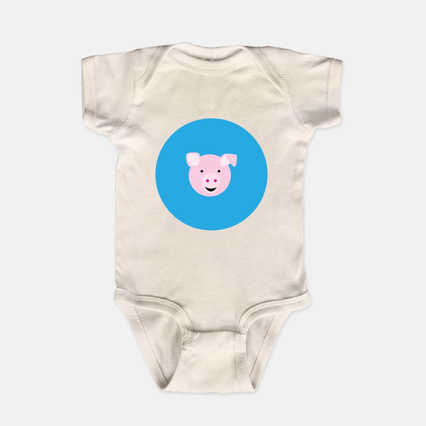 Fantastic Farm Pig Short-Sleeve Baby Bodysuit