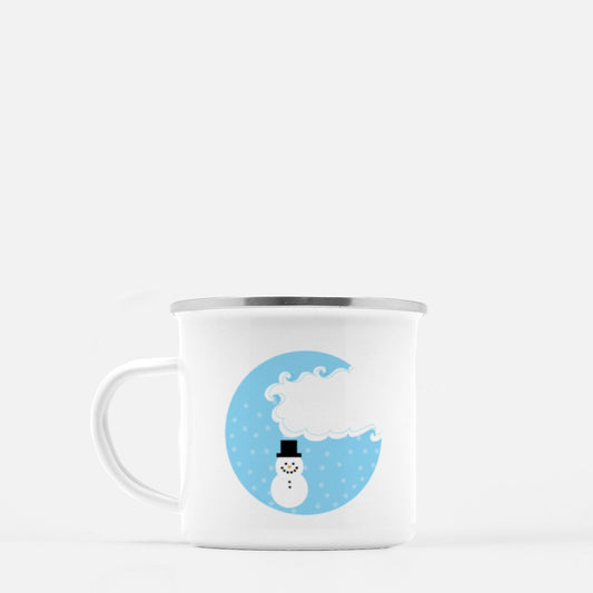 Whimsical White Snowman 10-oz. Camp Mug