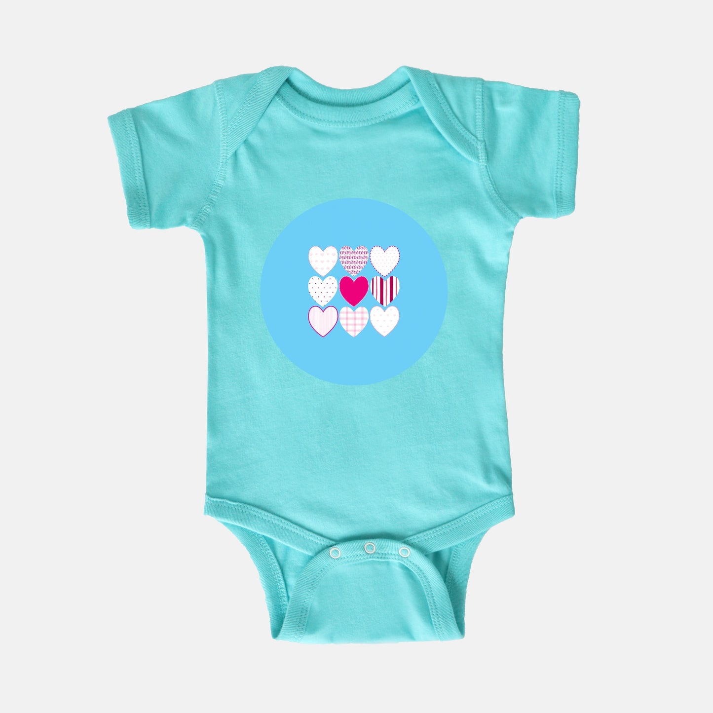 Happy Hearts Short-Sleeve Baby Bodysuit