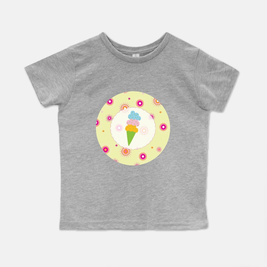 Firework Flowers Yellow Triple Scoop Short-Sleeve Toddler Tee