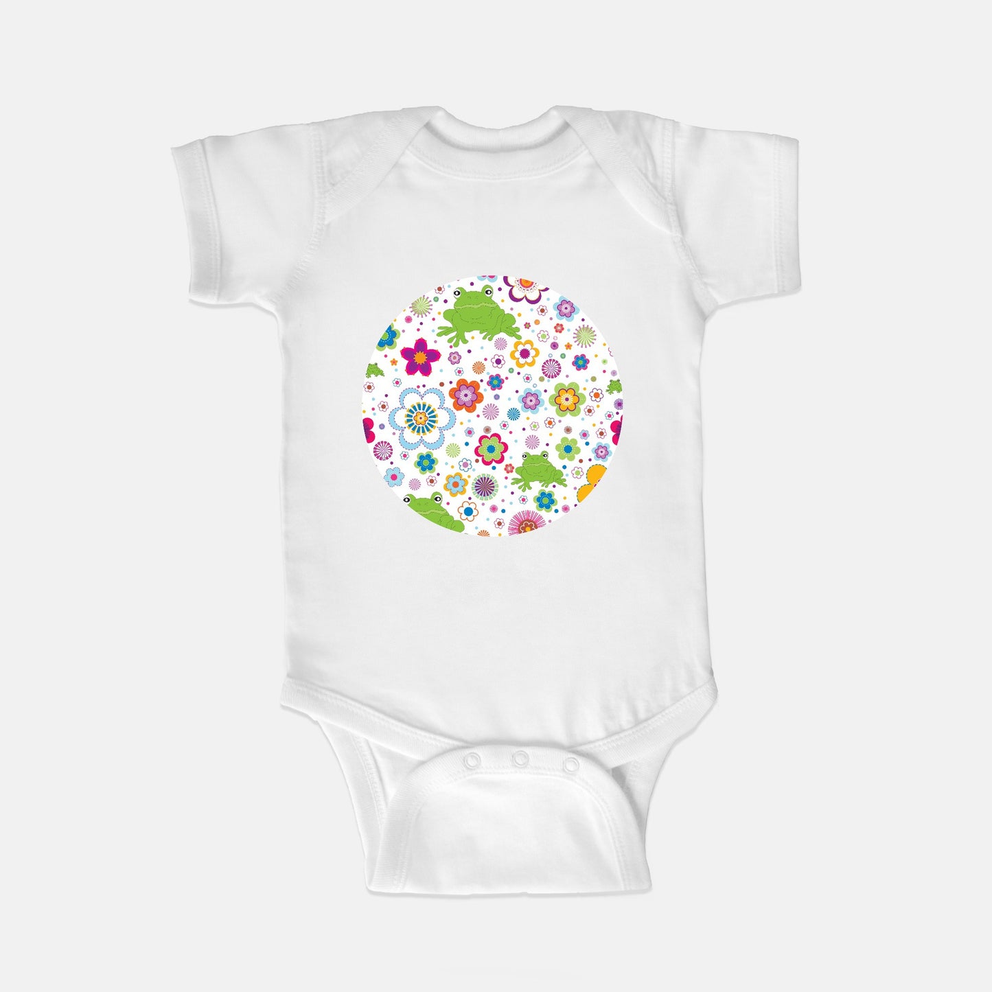 Frog Menagerie Short-Sleeve Baby Bodysuit