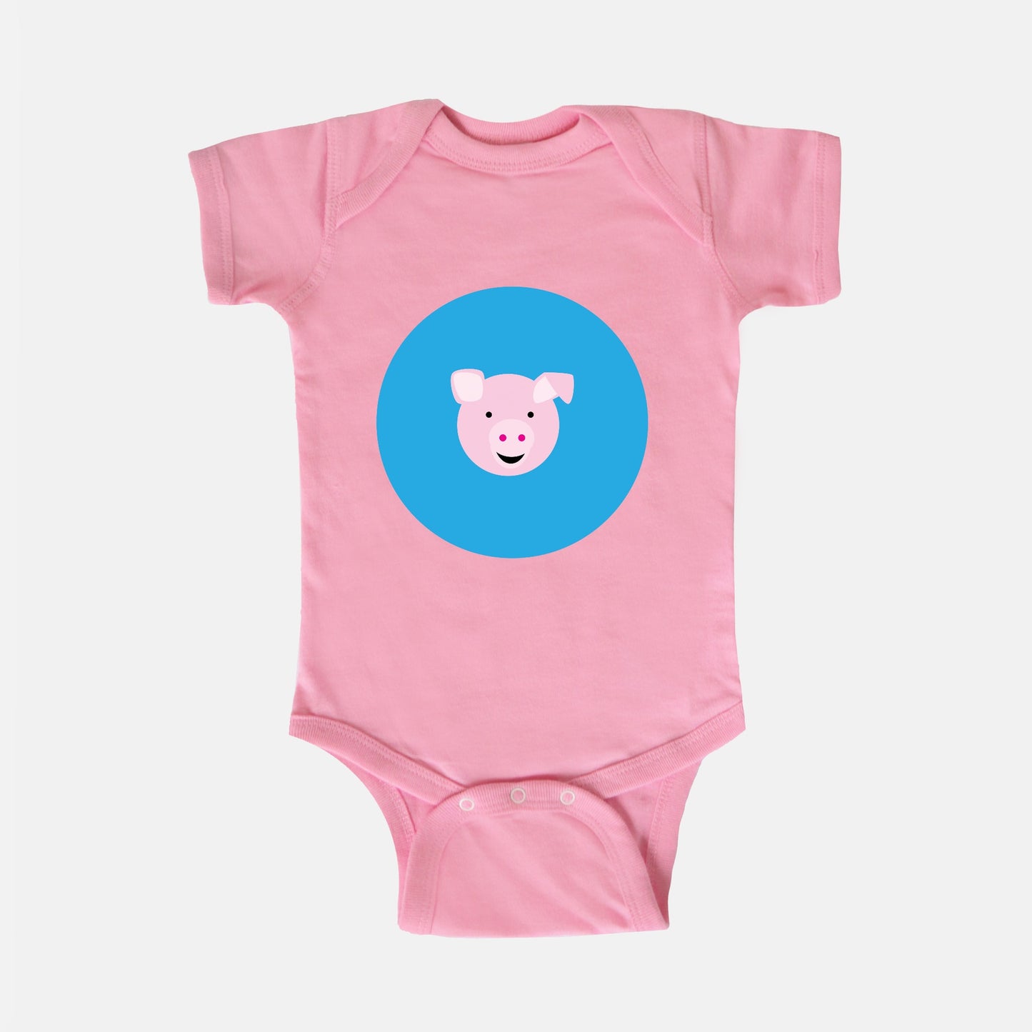 Fantastic Farm Pig Short-Sleeve Baby Bodysuit