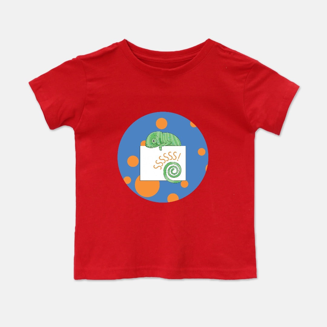 Jungle Animals Chameleon Short-Sleeve Toddler Tee, Blue  Pattern