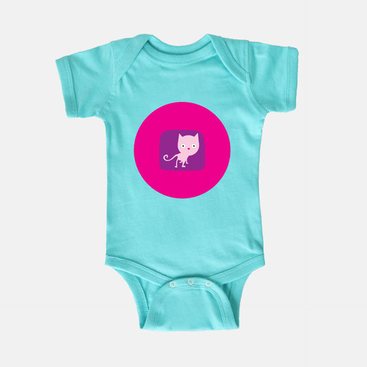 Cute Kitty Short-Sleeve Baby Bodysuit