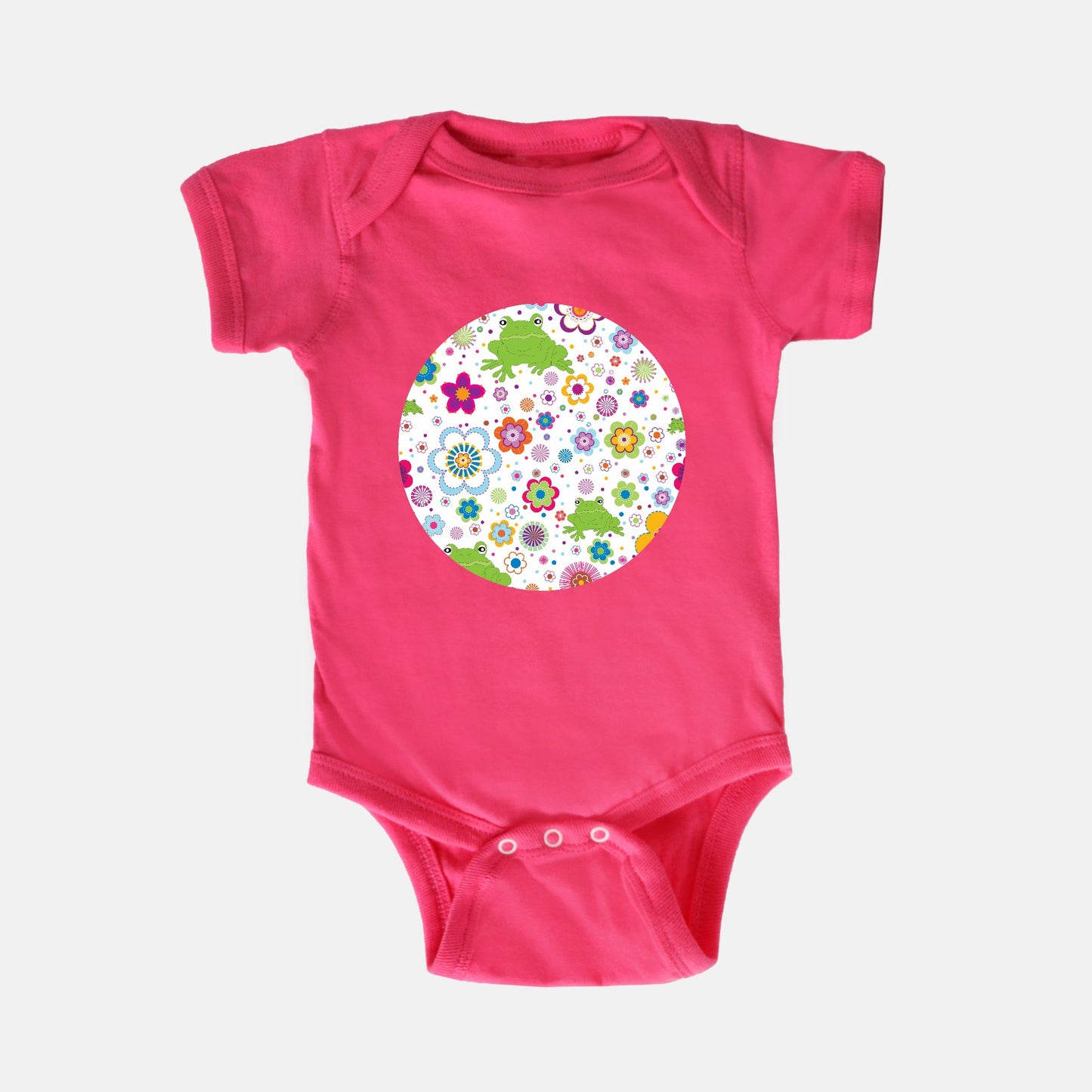 Frog Menagerie Short-Sleeve Baby Bodysuit