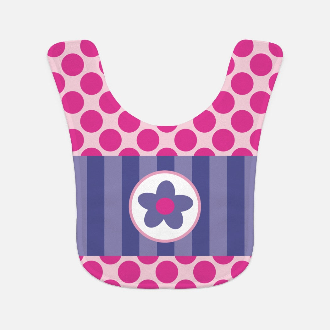 Big Pink Polka Dots Baby Bib