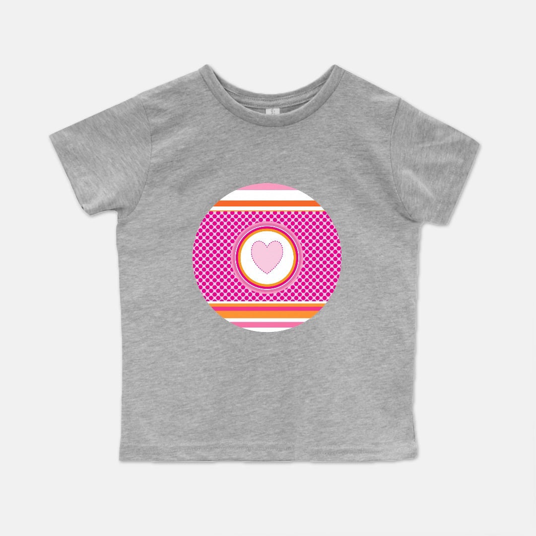 Pastel Pink Stripes Horizontal Short-Sleeve Toddler Tee