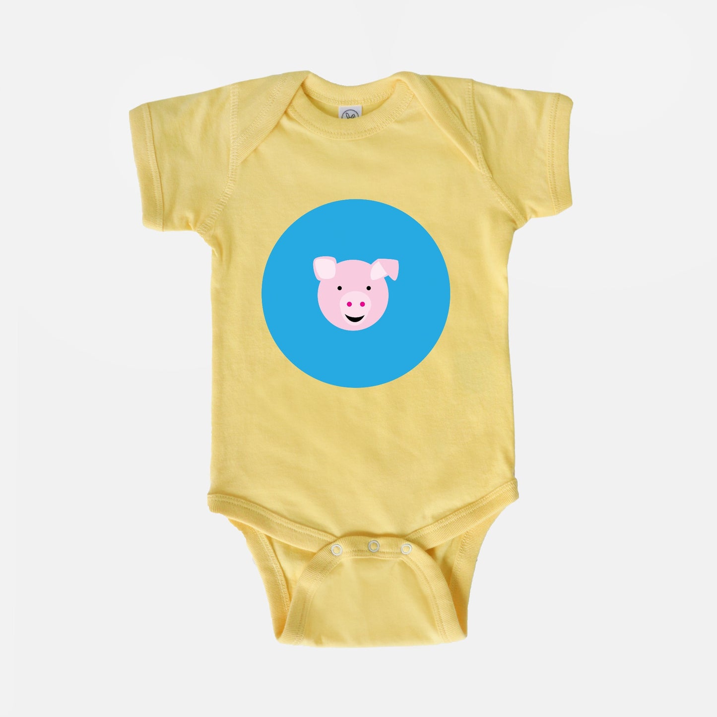 Fantastic Farm Pig Short-Sleeve Baby Bodysuit