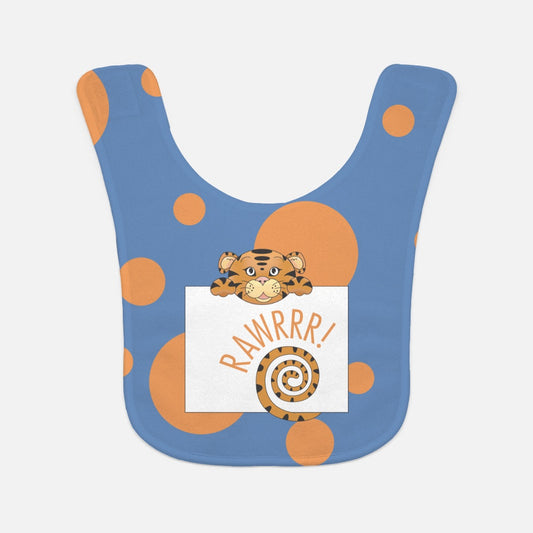 Jungle Animals Tiger Baby Bib, Blue Pattern