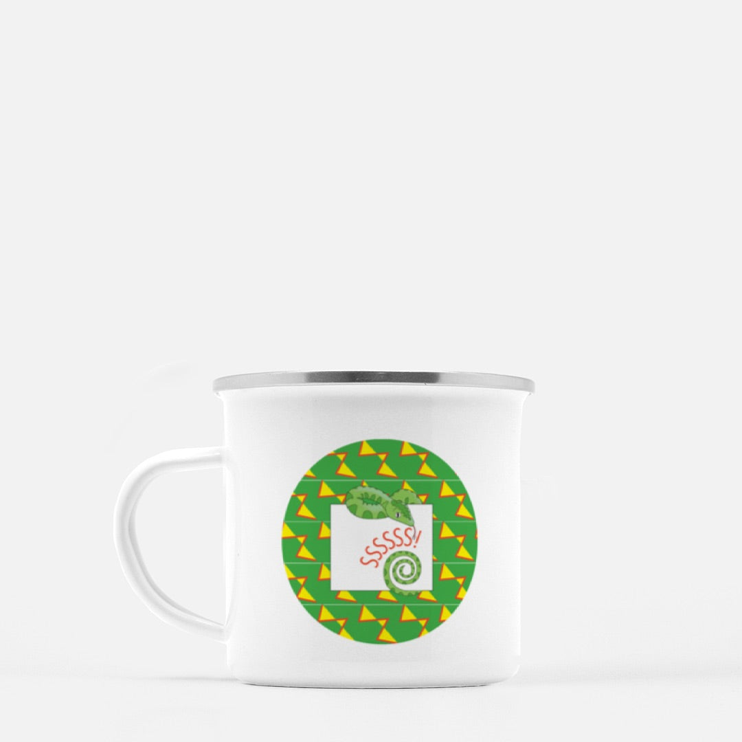 Jungle Animals Snake 10-oz. Camp Mug, Yellow Pattern