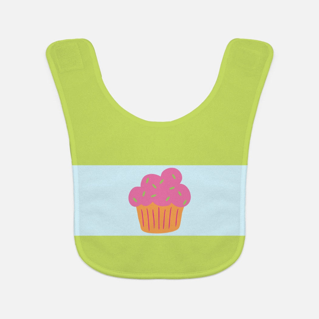 Cupcake Trio Baby Bib | Pink Cupcake