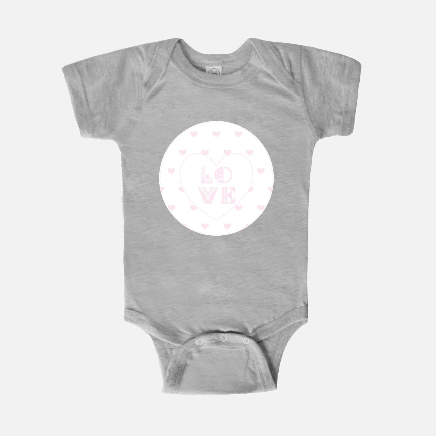 Pink Hearts Short-Sleeve Baby Bodysuit