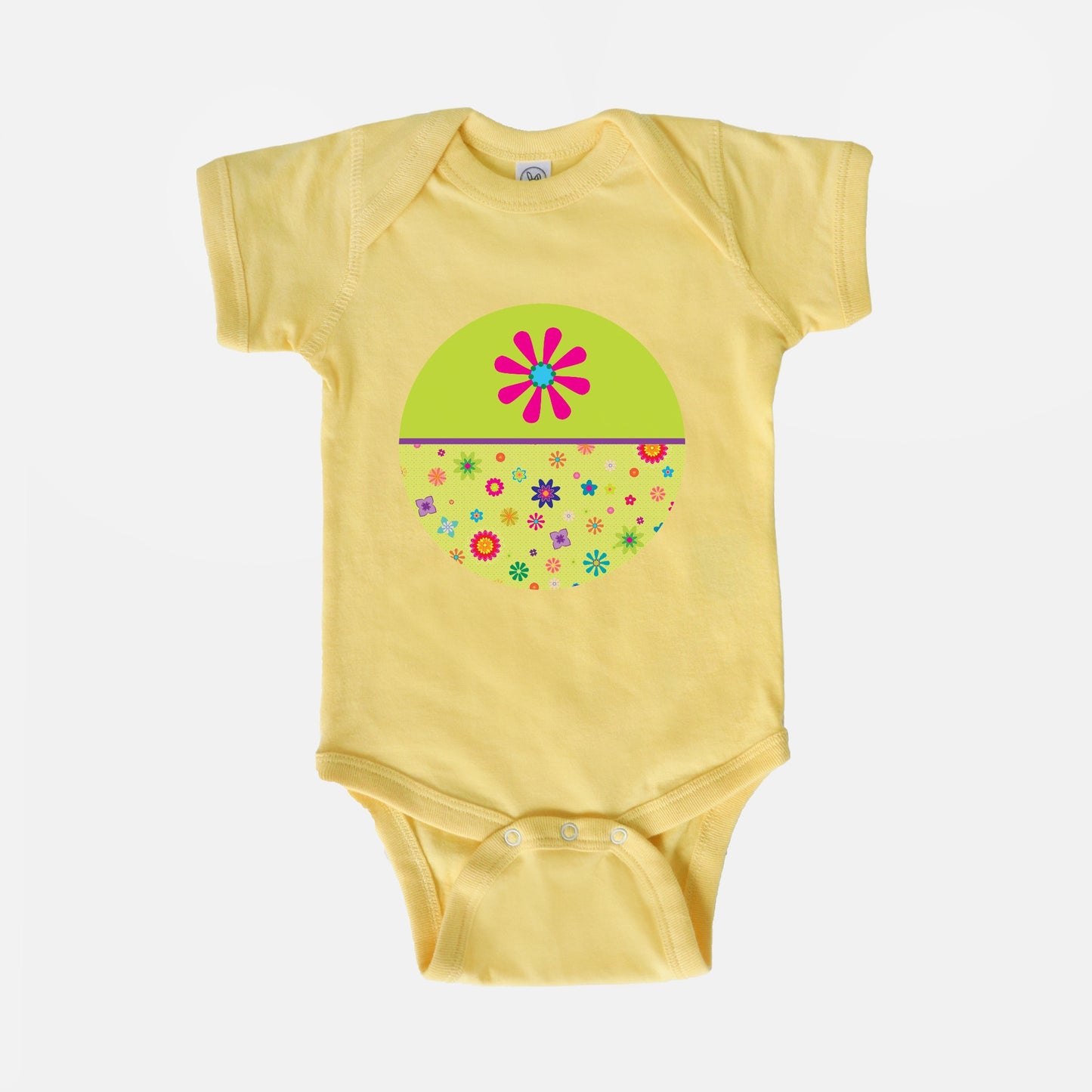 Floating Flowers Short-Sleeve Baby Bodysuit