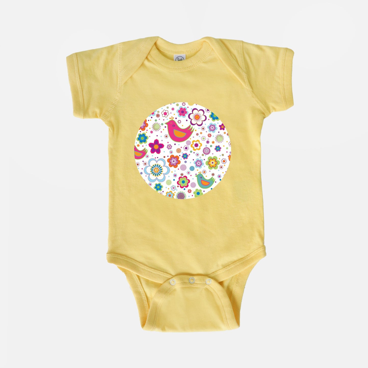 Bird Menagerie Short-Sleeve Baby Bodysuit