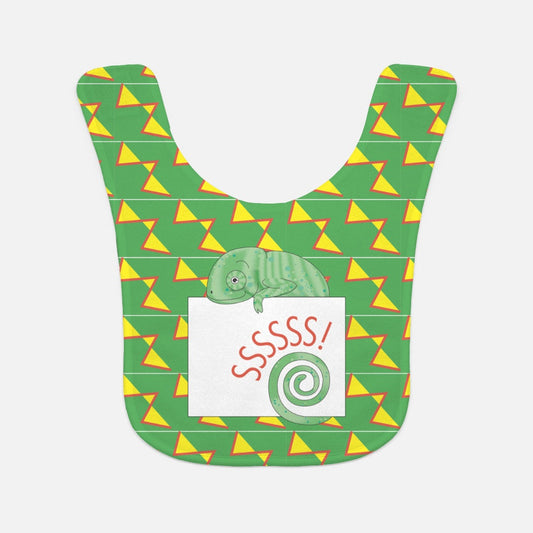 Jungle Animals Chameleon Baby Bib, Yellow Patten