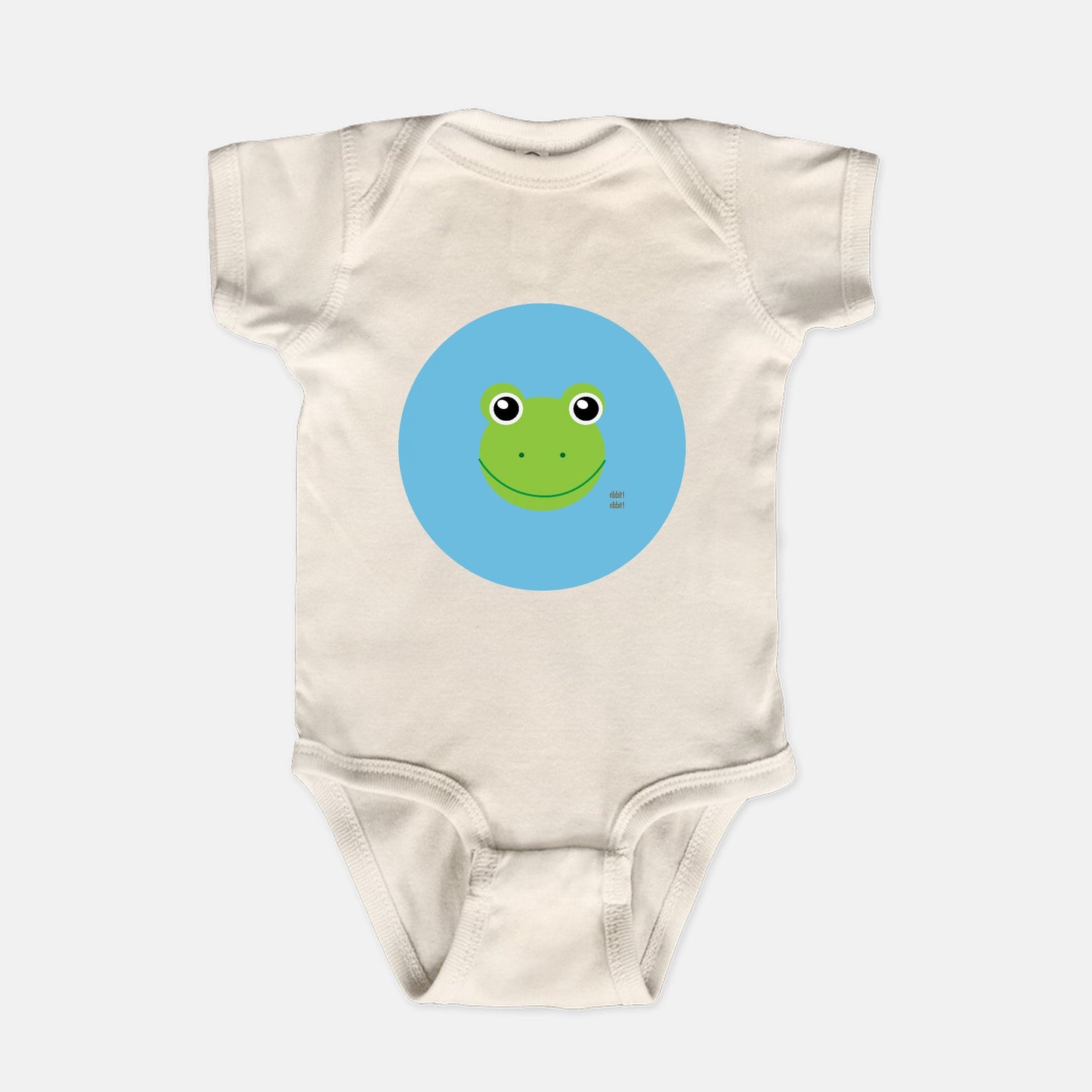 Ribbit Froggie Short-Sleeve Baby Bodysuit