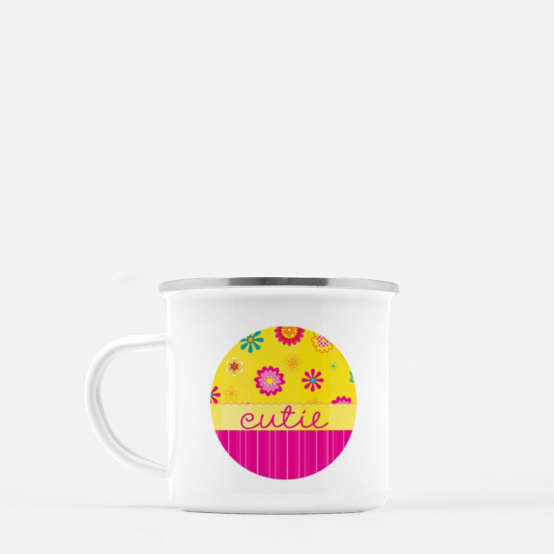 Floating Flowers & Stripes Pink 10-oz. Camp Mug