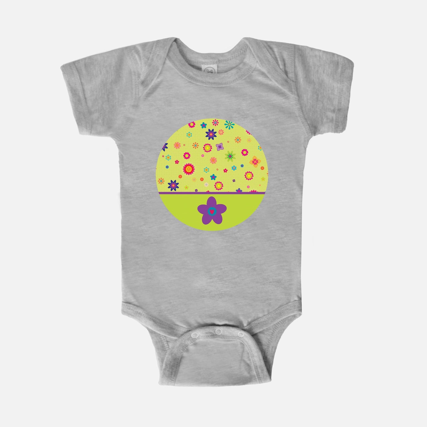 Floating Flowers Short-Sleeve Baby Bodysuit