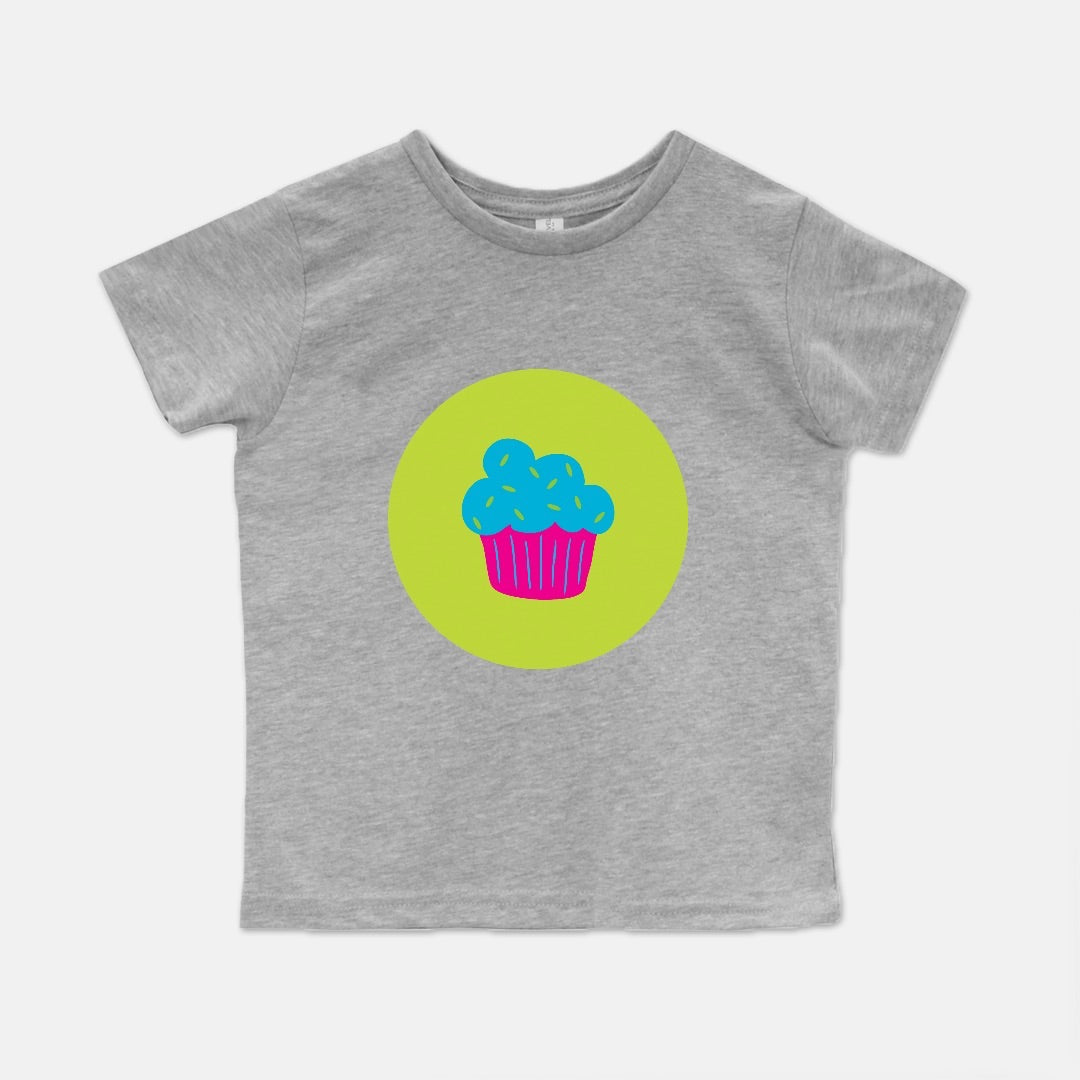 Cupcake Trio Short-Sleeve Toddler Tee | Blue Cupcake