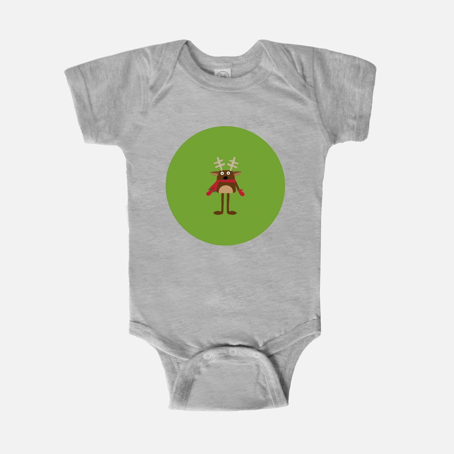 Christmas Reindeer Short-Sleeve Baby Bodysuit