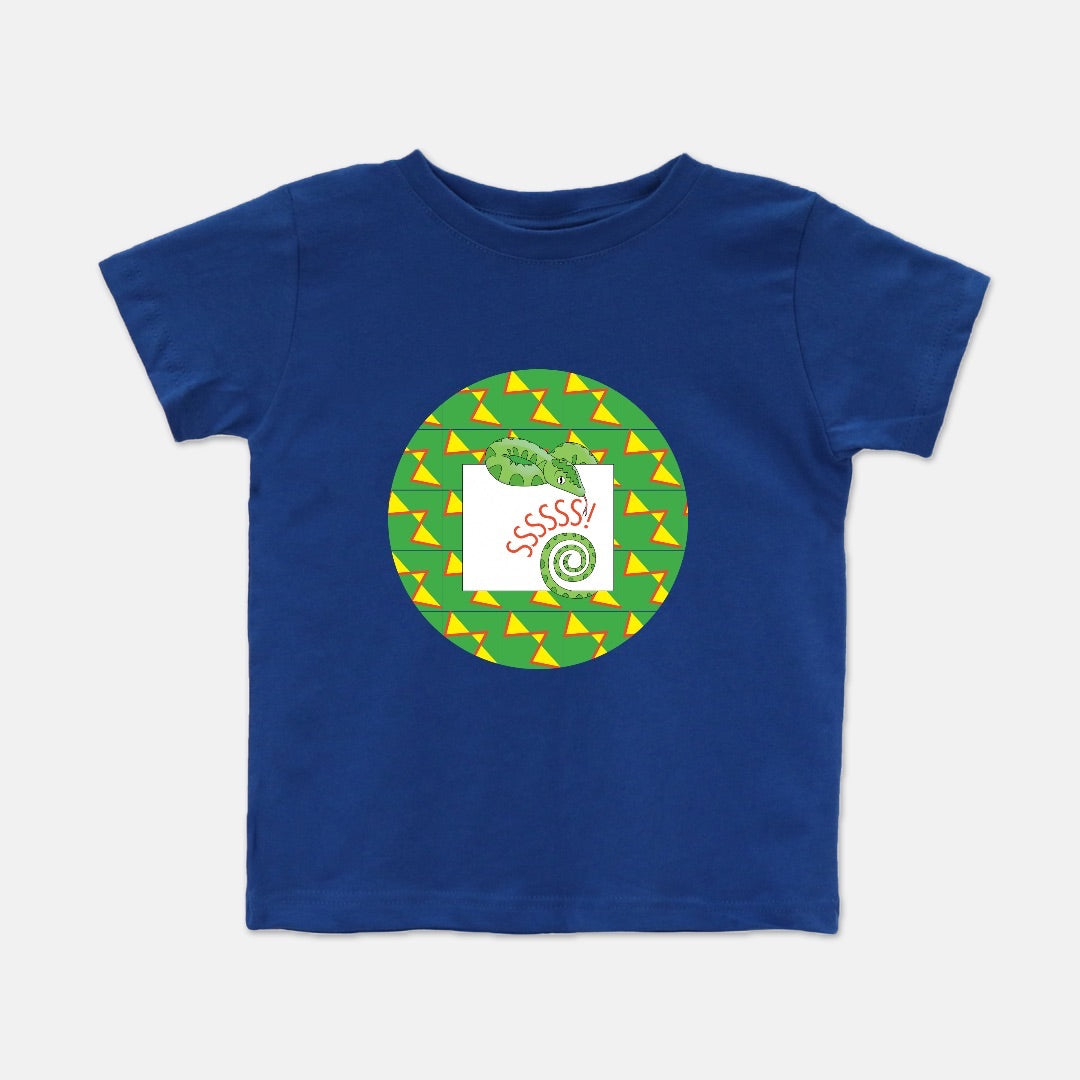 Jungle Animals Snake Short-Sleeve Toddler Tee, Yellow Pattern