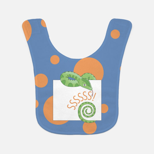 Jungle Animals Snake Baby Bib, Blue Pattern