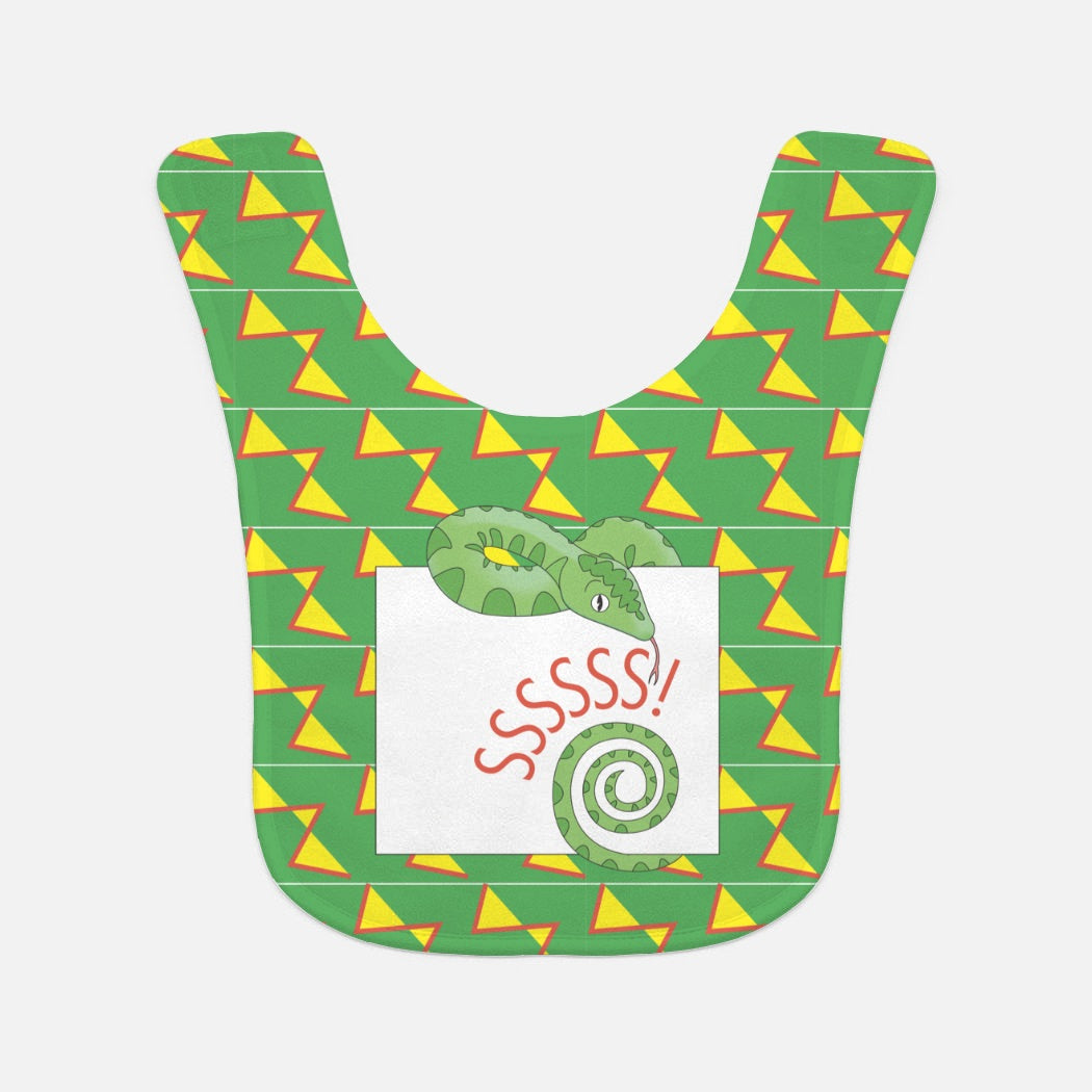 Jungle Animals Snake Baby Bib, Yellow Pattern