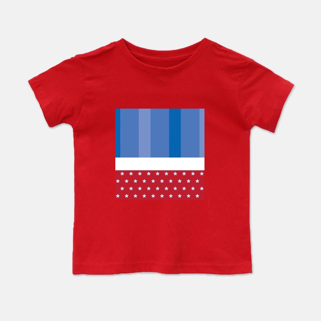 Toddler tee, patriotic toddler lee, short-sleeve toddler tee, red toddler tee, Fourth of July, Memorial Day, labor day, patriotic, red white and blue 