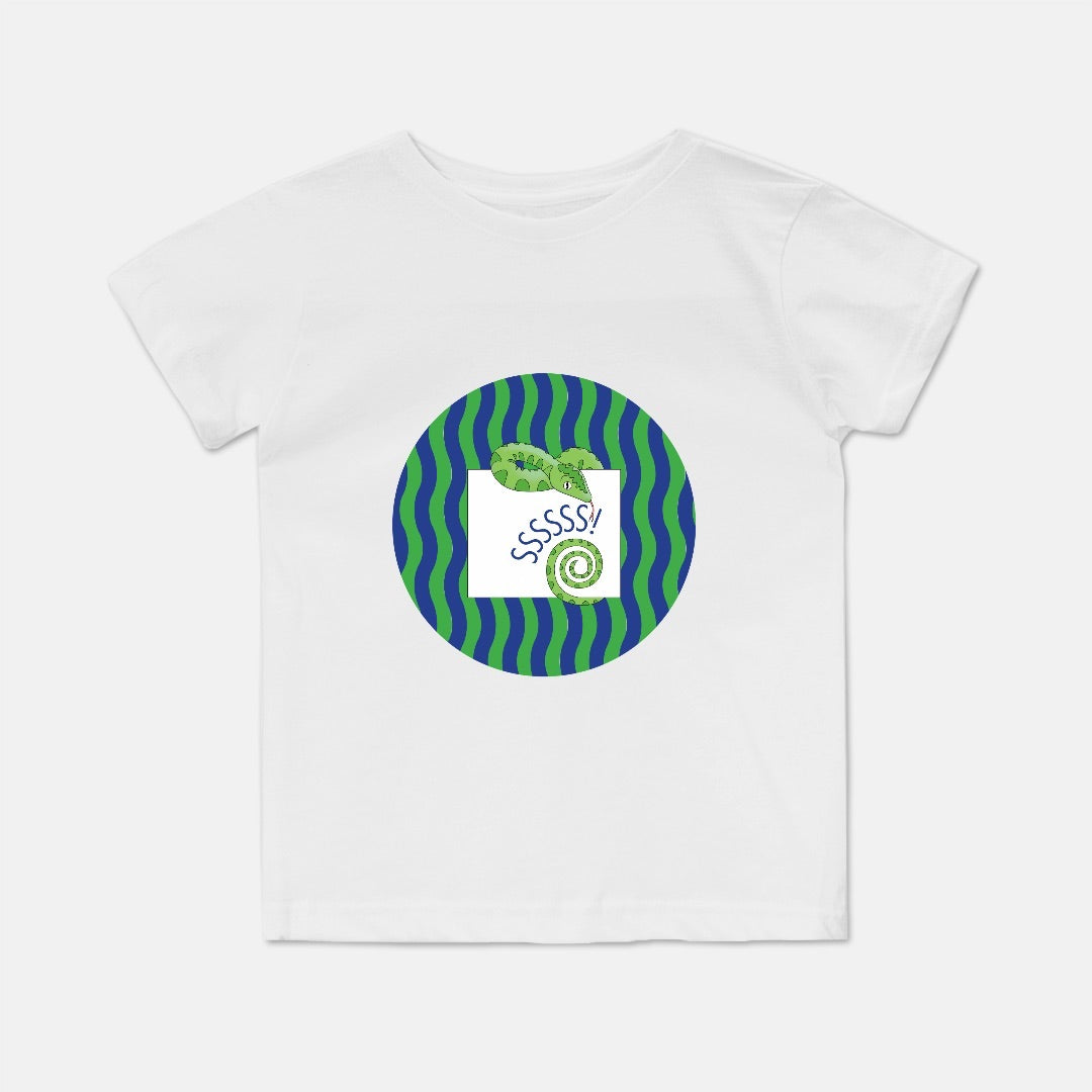 Jungle Animals Snake Short-Sleeve Toddler Tee, Green Pattern