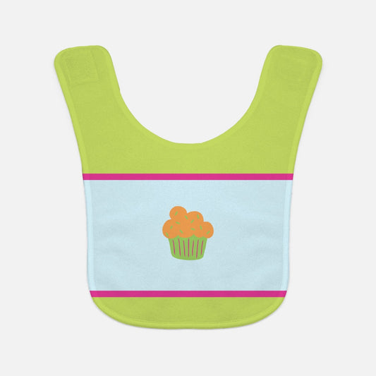 Cupcake Trio Baby Bib | Orange Cupcake