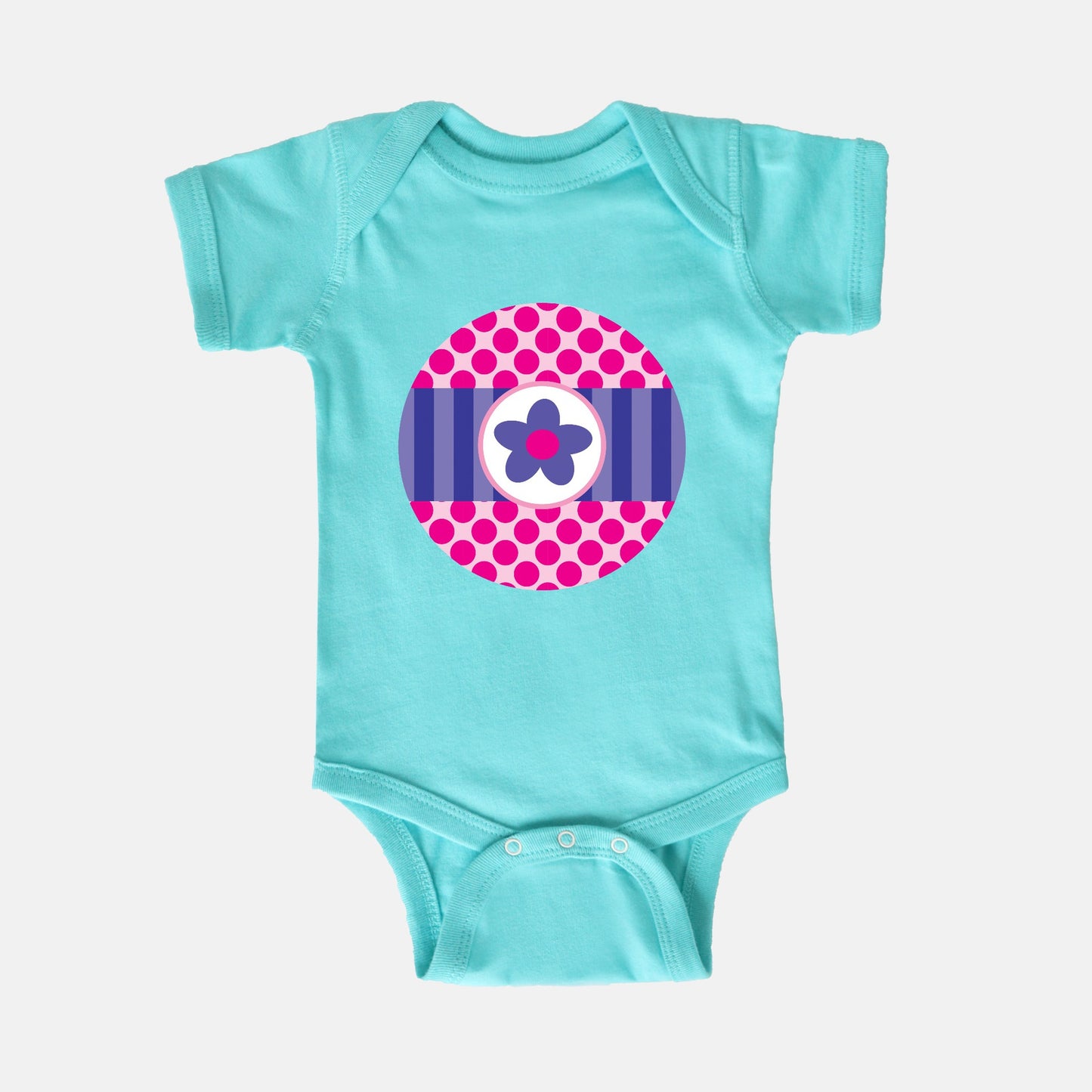 Big Pink Polka Dots Short-Sleeve Baby Bodysuit