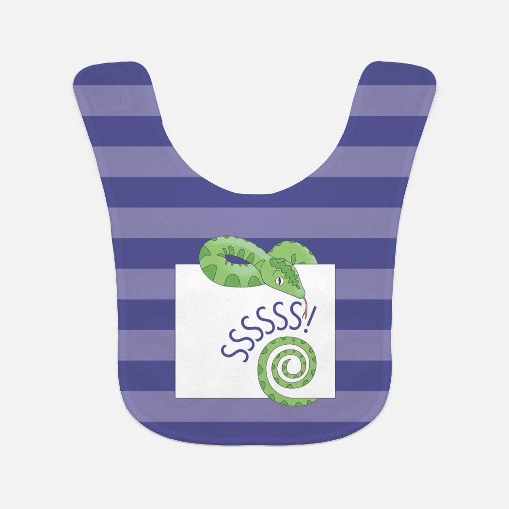 Jungle Animals Snake Baby Bib, Purple Pattern