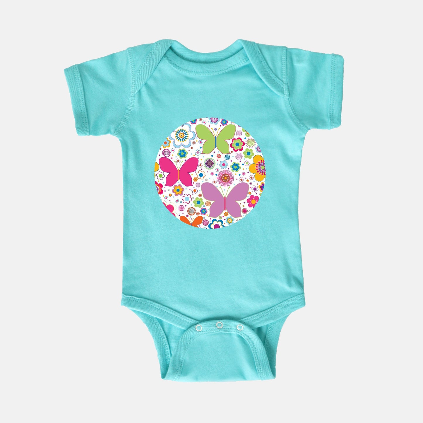 Butterflies Menagerie Short-Sleeve Baby Bodysuit