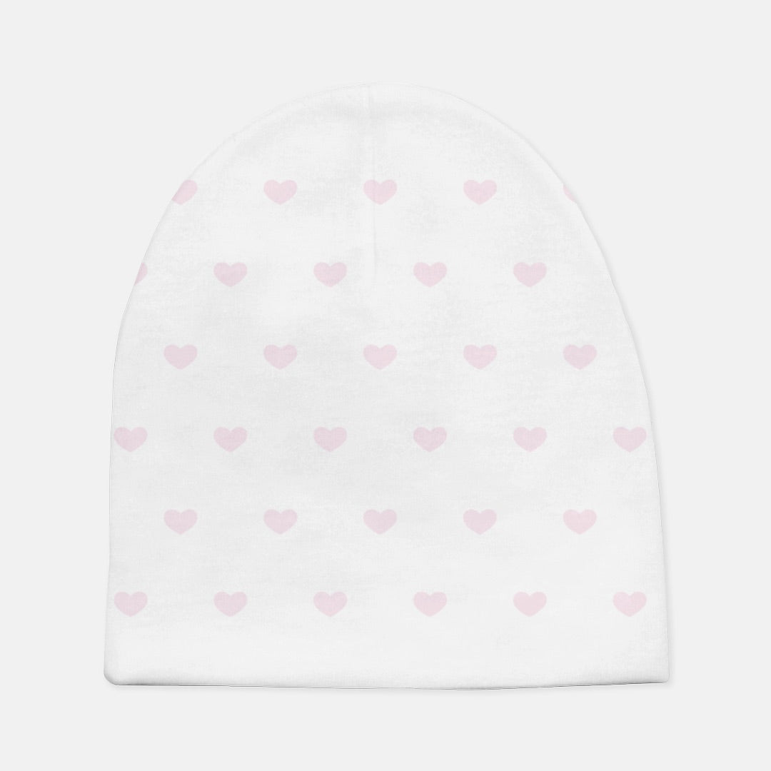 Pink Hearts Baby Beanie Hat