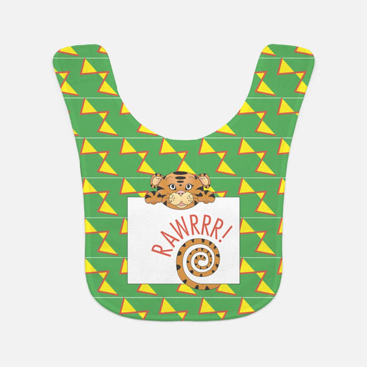 Jungle Animals Tiger Baby Bib, Yellow Pattern