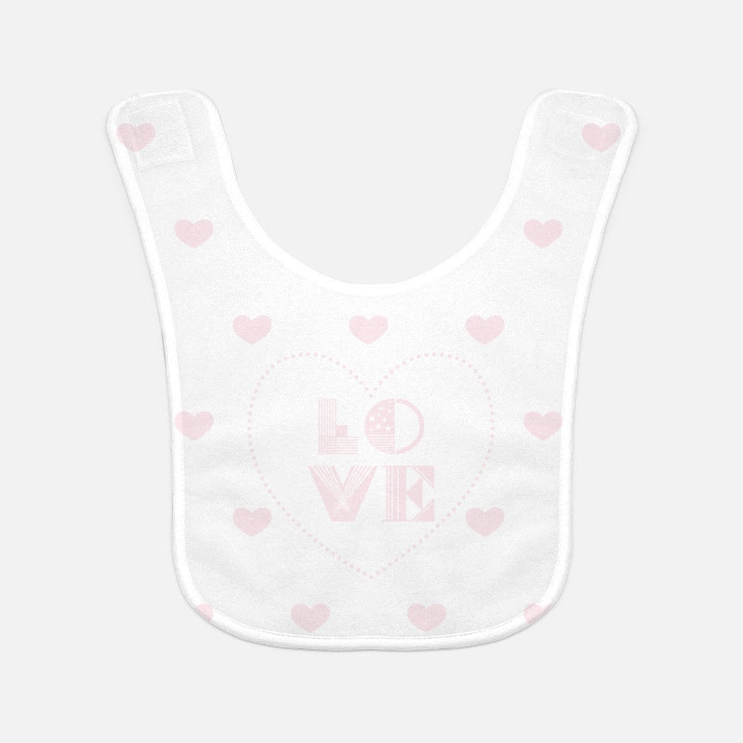 Pink Hearts Baby Bib