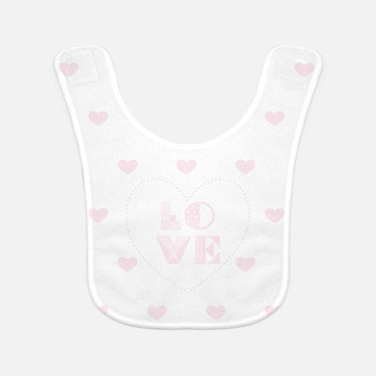 Pink Hearts Baby Bib