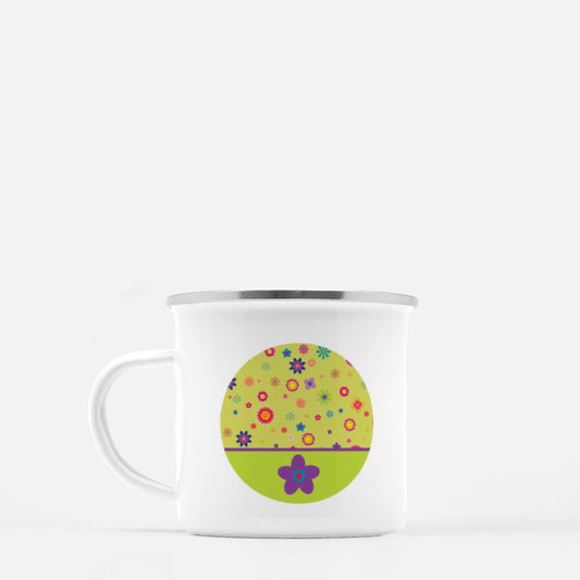 Floating Flowers Purple 10-oz. Camp Mug